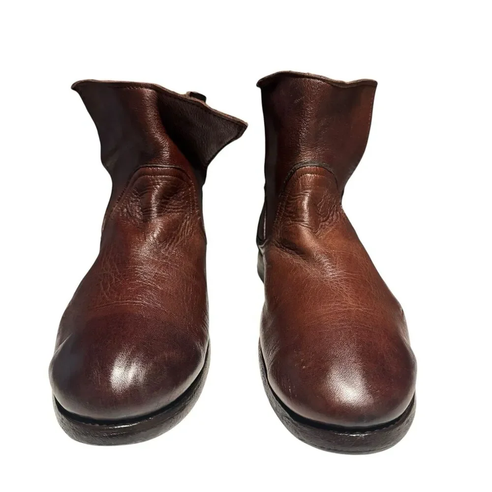 Vintage Shoe Company Brown Leather Ankle Boots‎ Mens 10M Made In USA
